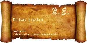 Milus Eszter névjegykártya